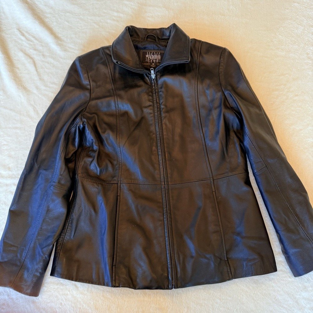 Vintage Y2K Wilson's Leather Pelle Studio Blazer M Black Genuine Leather Jacket
